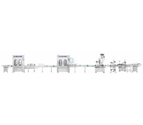 Enzyme washing, drying, filling and locking cover marking production line